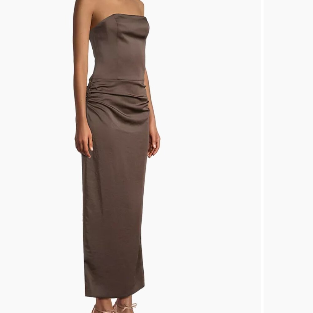 Bec + Bridge Jones Strapless Midi Dress - Cocoa (US 6/AUS 10)